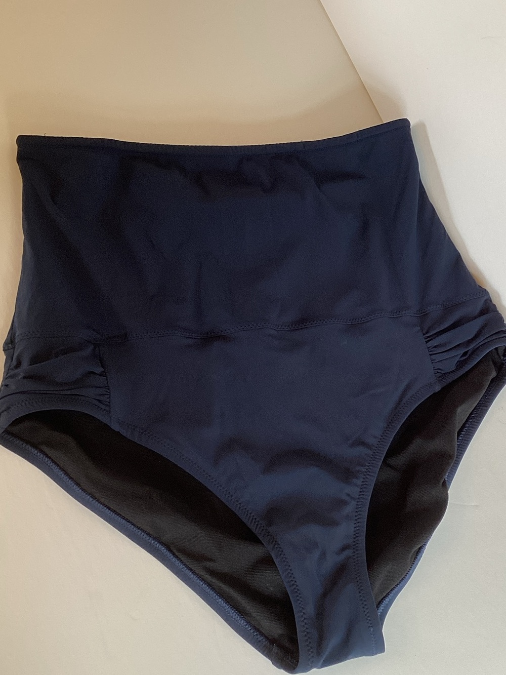 Lands' End ultra High-Waist Swim Briefs in Navy